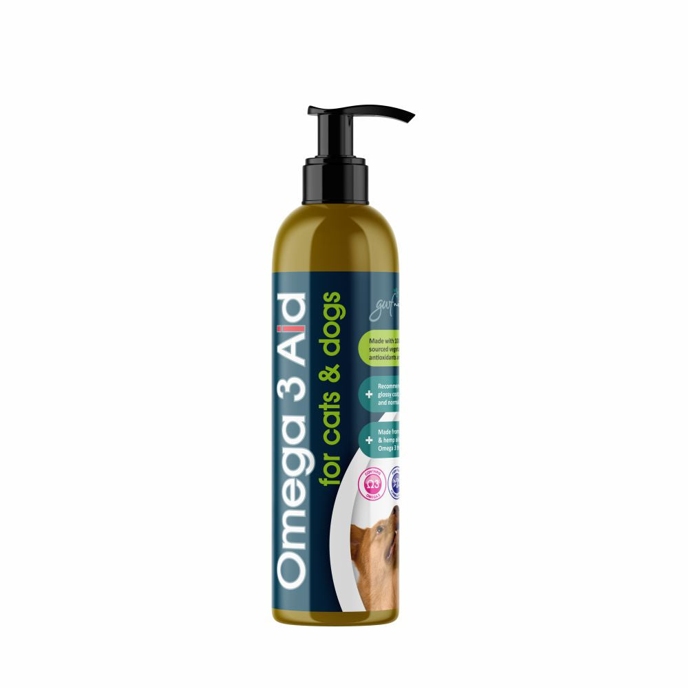 Omega 3 Aid for Cats & Dogs | Skin & Coat Oil | 250ml Pump Bottle